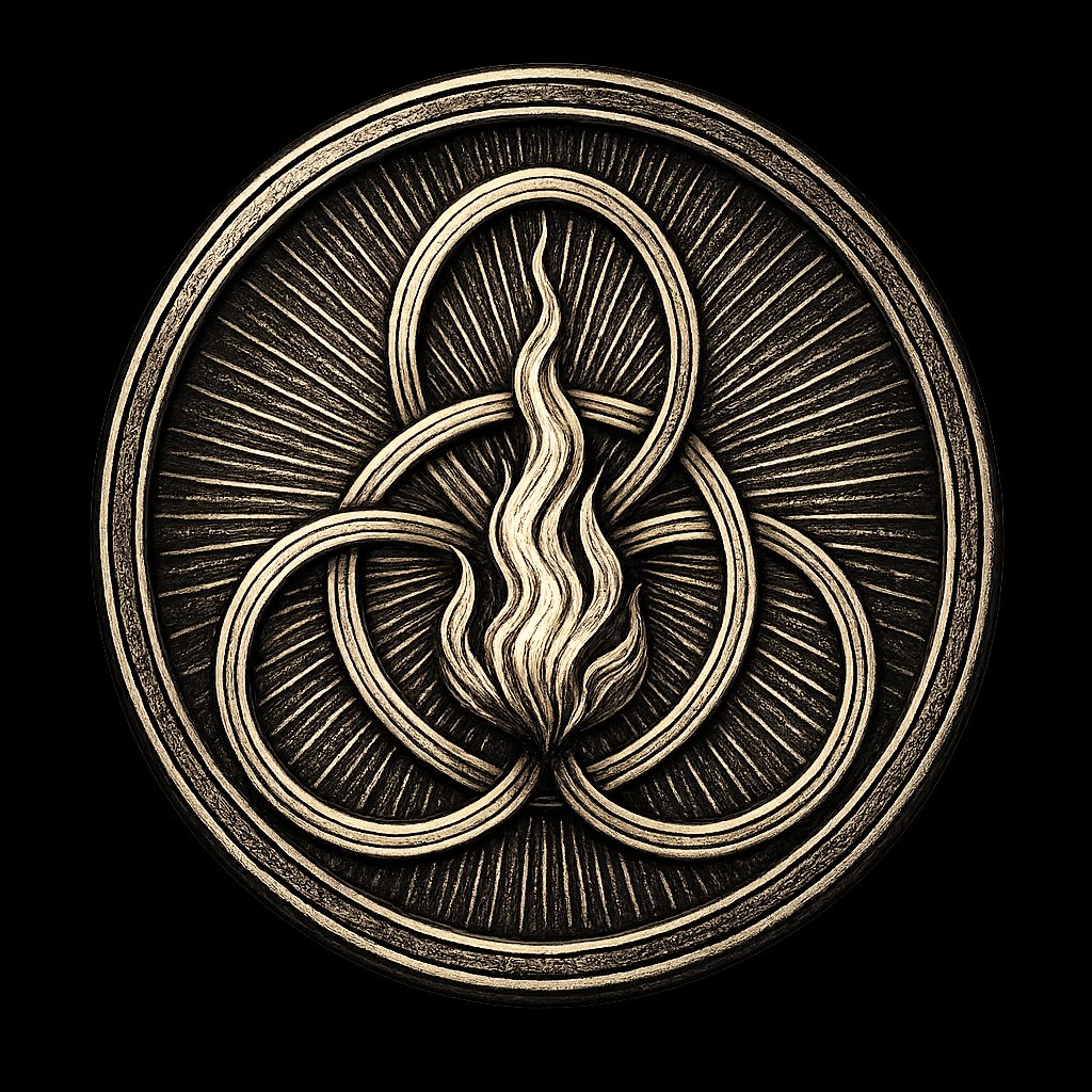 The Triad medallion — ancient symbol from Cycles of Eternity